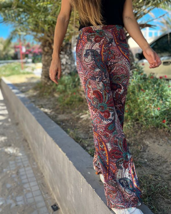 Foldover Cranberry Print Pant