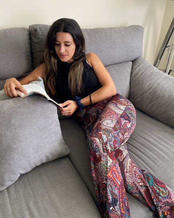 Foldover Cranberry Print Pant