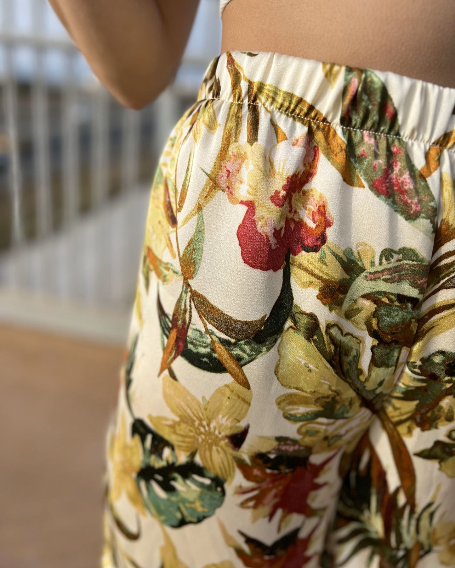 Foldover Cranberry Print Pant