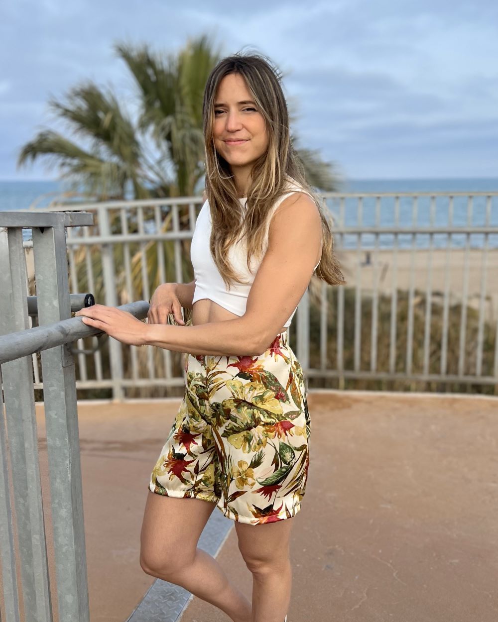 Foldover Cranberry Print Pant