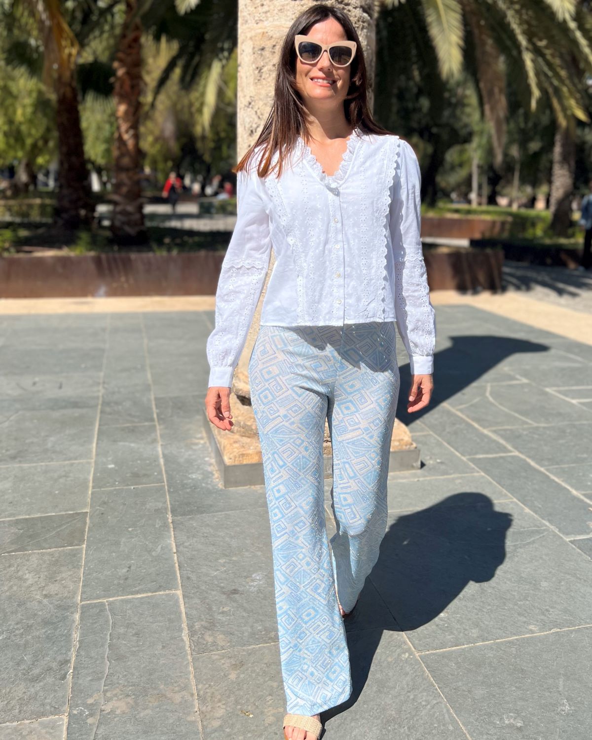 Foldover Cranberry Print Pant