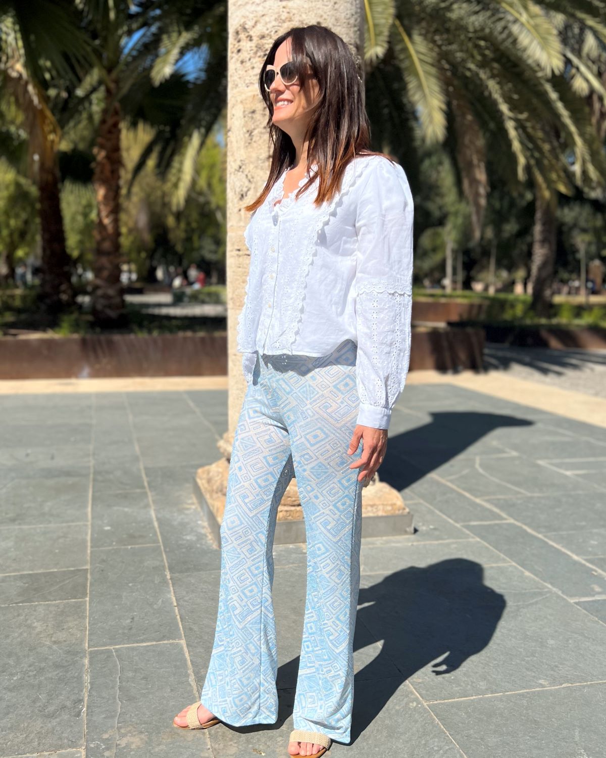 Foldover Cranberry Print Pant