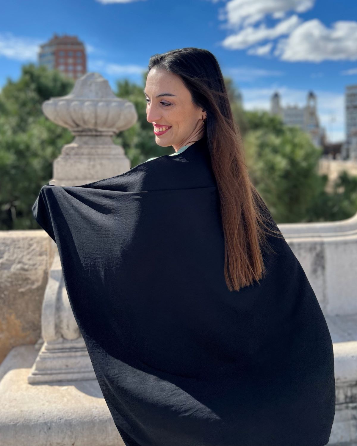 Black foldable scarf