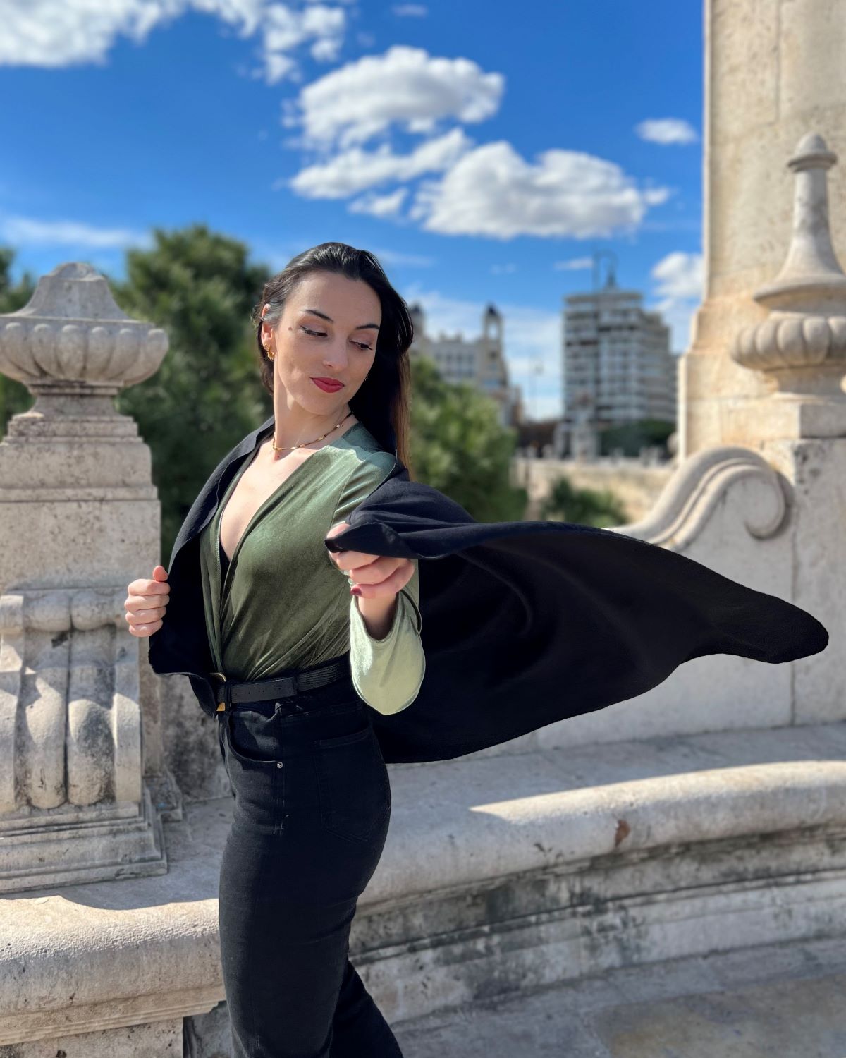 Black foldable scarf