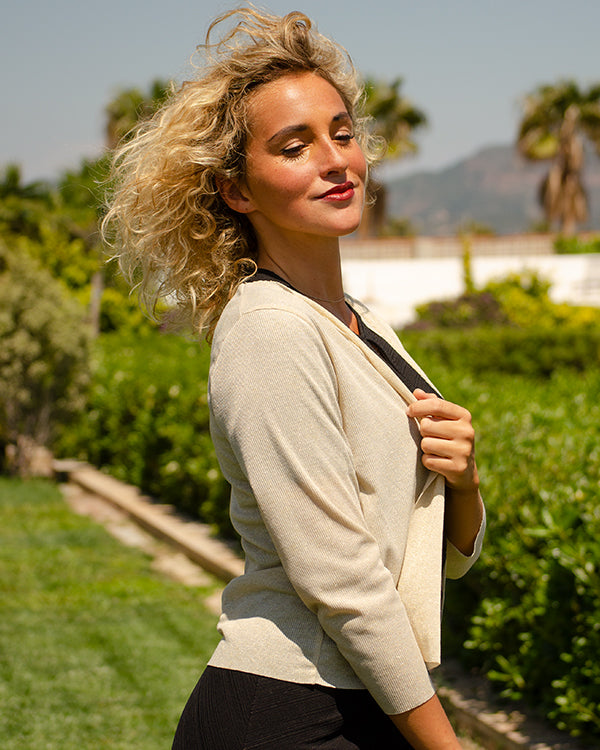 Packable gold glitter jacket