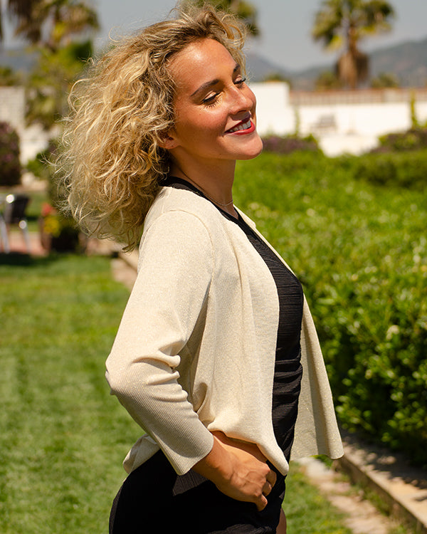 Packable gold glitter jacket