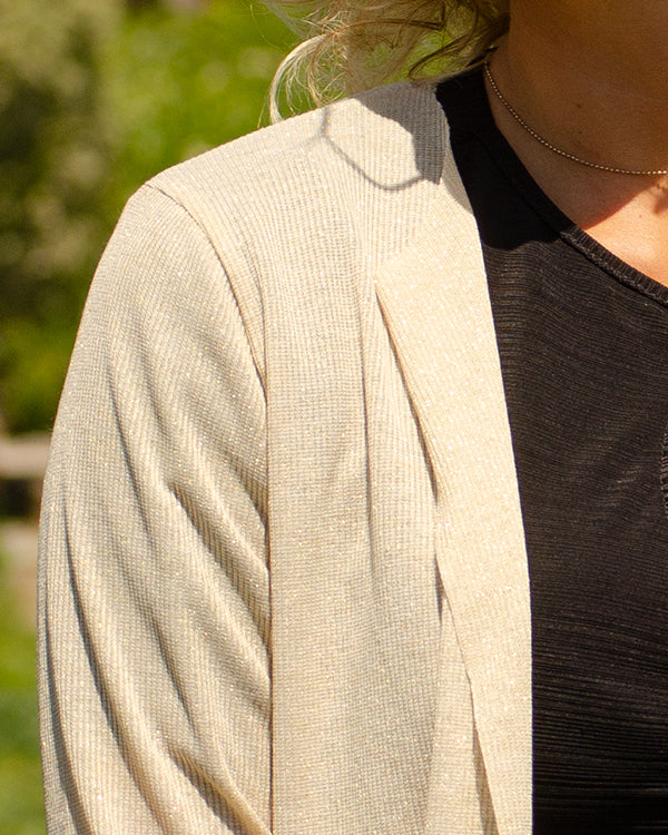 Packable gold glitter jacket
