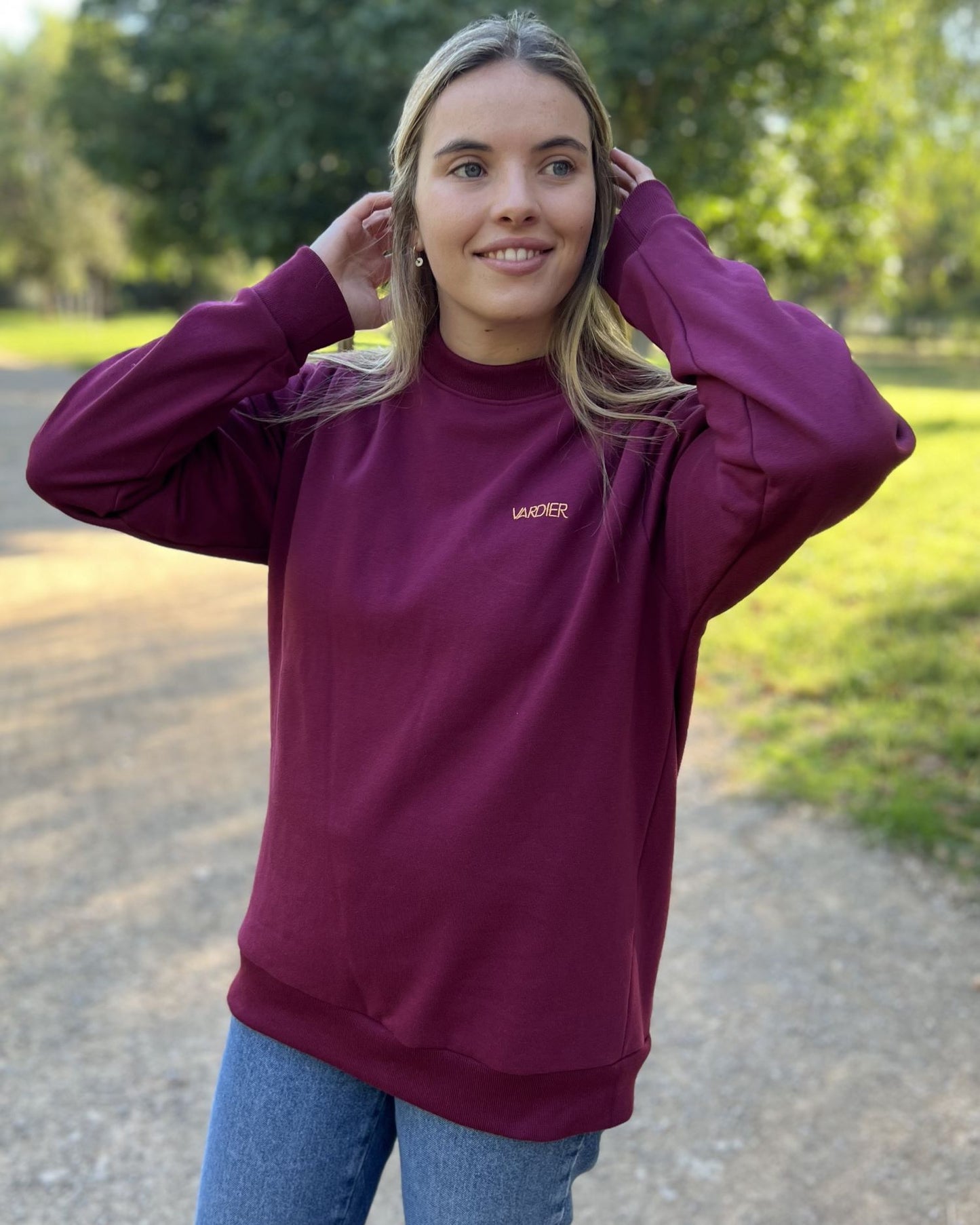 Garnet unisex backpack sweatshirt