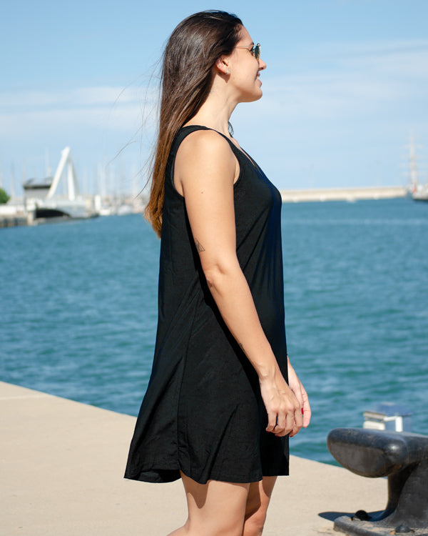 Short Black Foldover Dress
