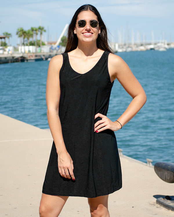 Short Black Foldover Dress