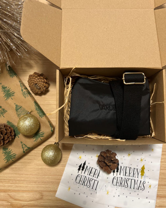 Bolso negro plegable + Correa étnica