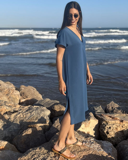 Black Foldover Maxi Dress 