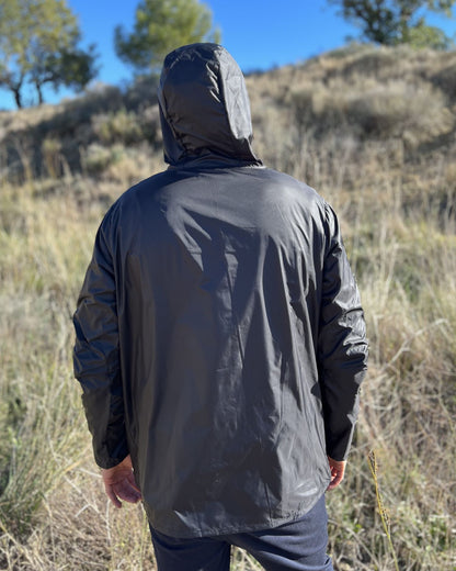 Unisex Packable Black Raincoat 2.0*